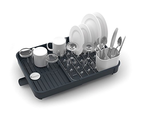 égouttoir noir et blanc en plastique de qualité de Joseph Joseph, design classique et moderne