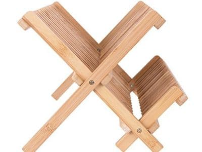 Égouttoir à vaisselle en bambou pliable